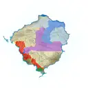 the picture of the steppe hills together with the outline of the republics of Donbass, all this is intertwined with a ri tattoo design idea
