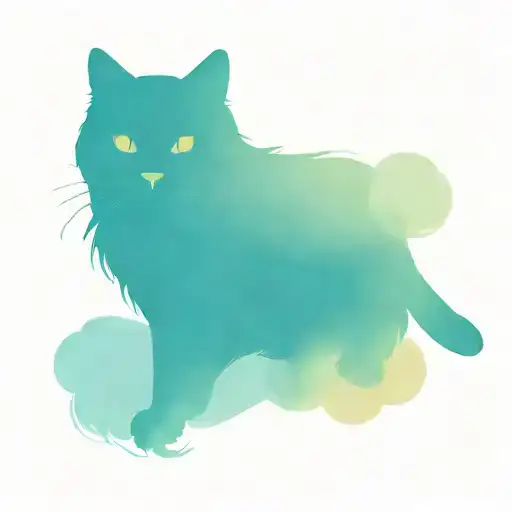 black fluffy cat with a black bombay cat and an orange female cat tattoo design idea