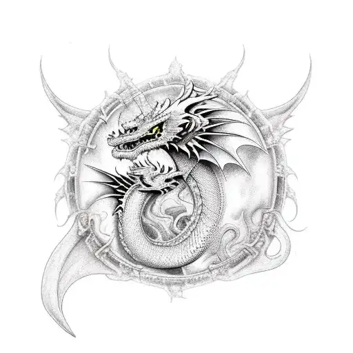 Dragon and phoenix tattoo design idea