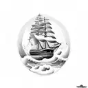 clipper ship with swallow tail birds tattoo design idea