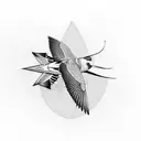 clipper ship with swallow tail birds tattoo design idea