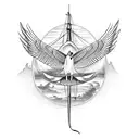 clipper ship with swallow tail birds tattoo design idea