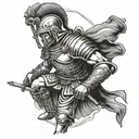 Roman Soldier with the Text ex Nihilo nihil fit written in it tattoo design idea
