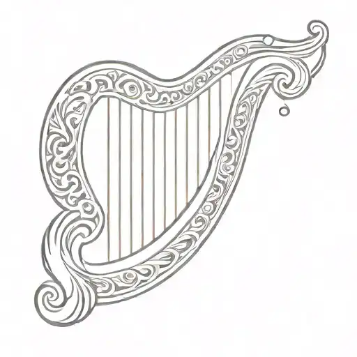 Irish harp tattoo design idea