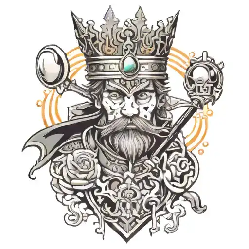 king lover warrior magician tattoo design idea