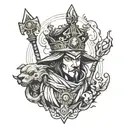 king lover warrior magician tattoo design idea