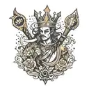 king lover warrior magician tattoo design idea