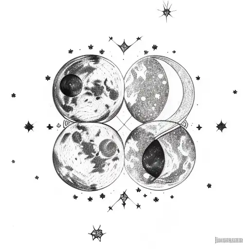 Virgo with galaxy and space with a wolf and moon tattoo design idea