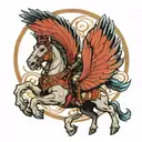 spartan soldier and pegasus tattoo design idea