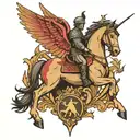 spartan soldier and pegasus tattoo design idea