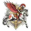 spartan soldier and pegasus tattoo design idea