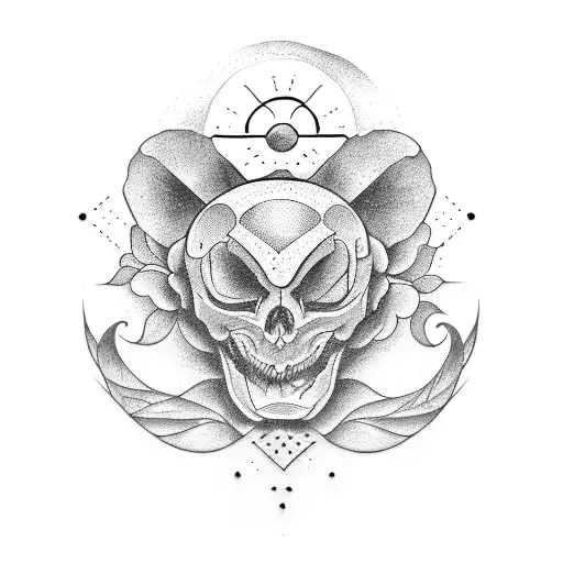 otoño y sol tattoo design idea