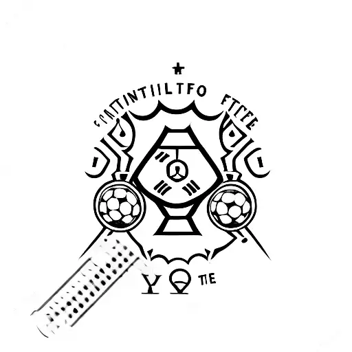 A minimalist tattoo of a dumbbell and a football combined to represent your passion for both fitness and football tattoo design idea