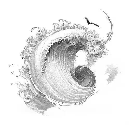 perfect wave tattoo design idea