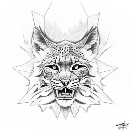 lince, una pluma, flor de liz scout, huella de pantera  tattoo design idea