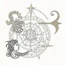 combination zodiac signs sagittarius scorpio libra tattoo design idea