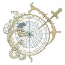 combination zodiac signs sagittarius scorpio libra tattoo design idea