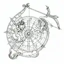 combination zodiac signs sagittarius scorpio libra tattoo design idea