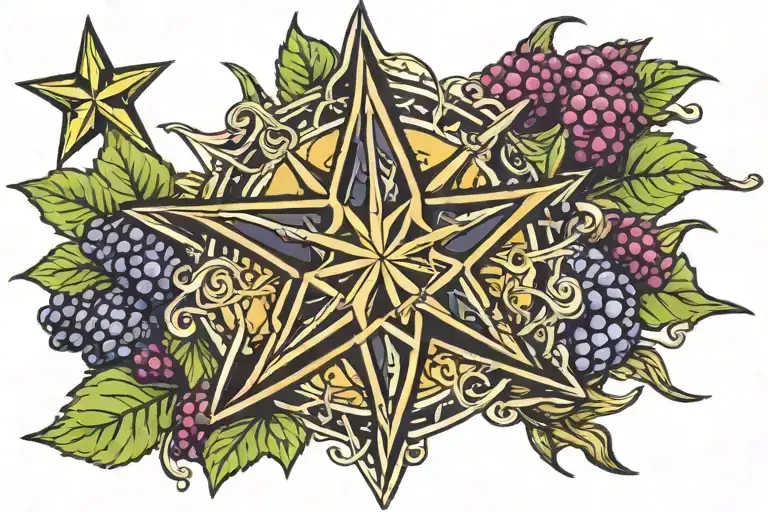 nautical star 10 pointed with black raspberry's tattoo design idea