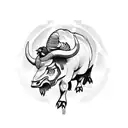 Taurus and Rooster tattoo design idea