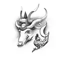 Taurus and Rooster tattoo design idea