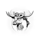 Taurus and Rooster tattoo design idea