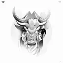 Taurus and Rooster tattoo design idea