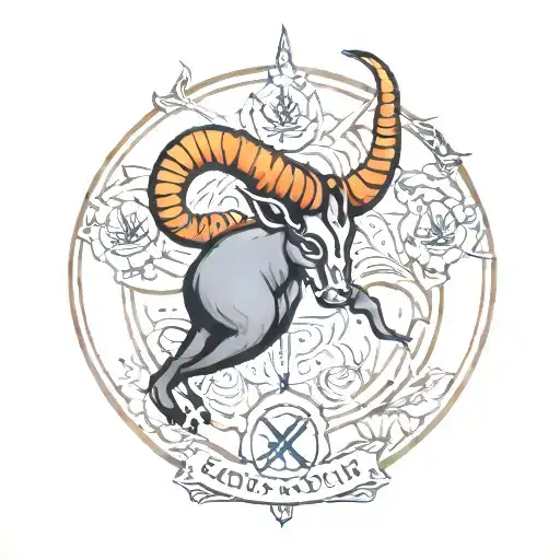 Capricorn and cancer zodiac sign tattoo design idea