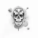 skull with karate black belt tattoo design idea