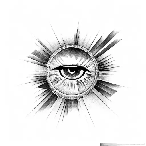 Eye of God in triangle sacral geometry  tattoo design idea
