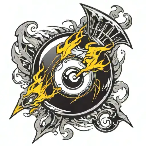 8 ball , lightning bolt tattoo design idea