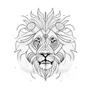 lion with clouds and lightning  tattoo design idea