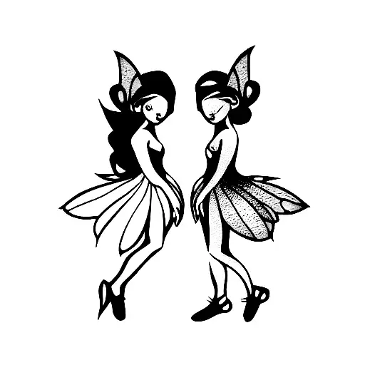 2 fairies  tattoo design idea