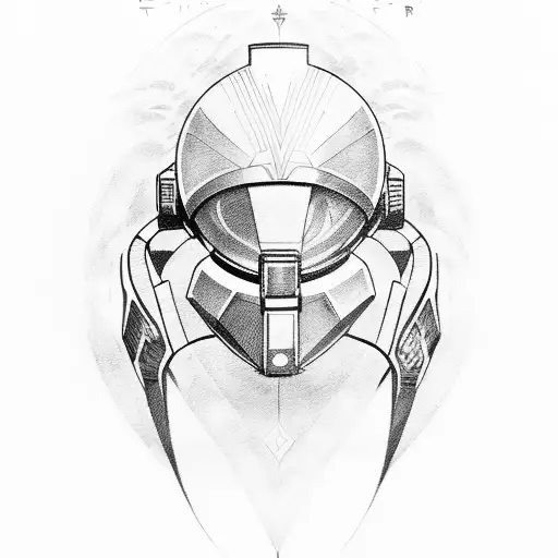 destiny traveler with two halo Spartans at the side  tattoo design idea