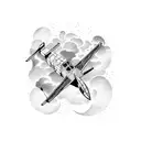 skydiving and plane tattoo design idea