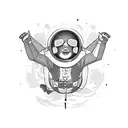 skydiving and plane tattoo design idea