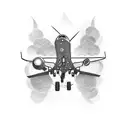 skydiving and plane tattoo design idea