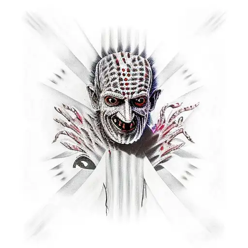 Freddy Krueger tripping on acid tattoo design idea