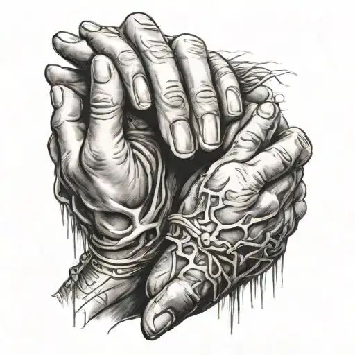 pray hands tattoo design idea