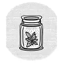 spice jar with written "ora et labora" and leaves of thyme and basil in this jar tattoo design idea