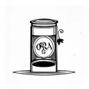 spice jar with written "ora et labora" and leaves of thyme and basil in this jar tattoo design idea