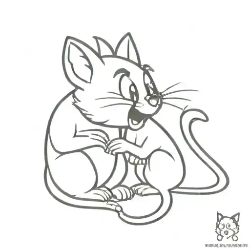tom and jerry  tattoo design idea