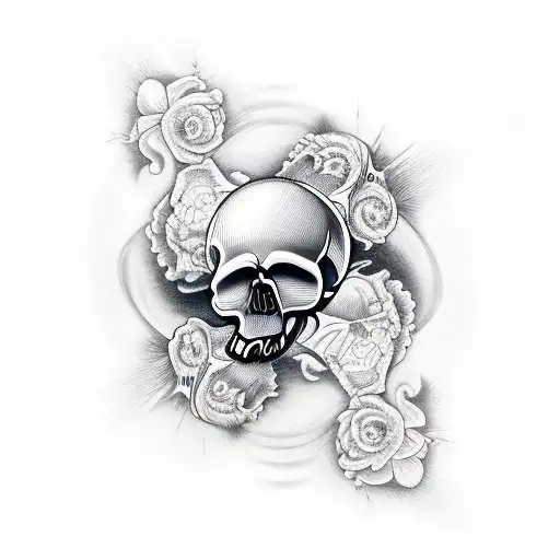 skull screaming tattoo design idea