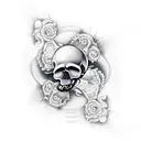 skull screaming tattoo design idea