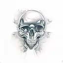 skull screaming tattoo design idea