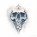 skull screaming tattoo design idea