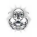 skull screaming tattoo design idea