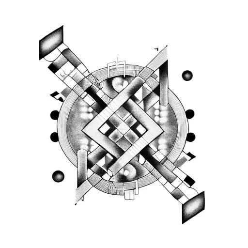 Combine a DNA strand and a music staff into a single cohesive design tattoo design idea