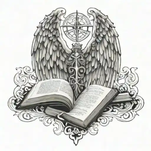 bible angels wings tattoo design idea
