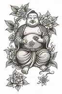 fat buddha tattoo design idea